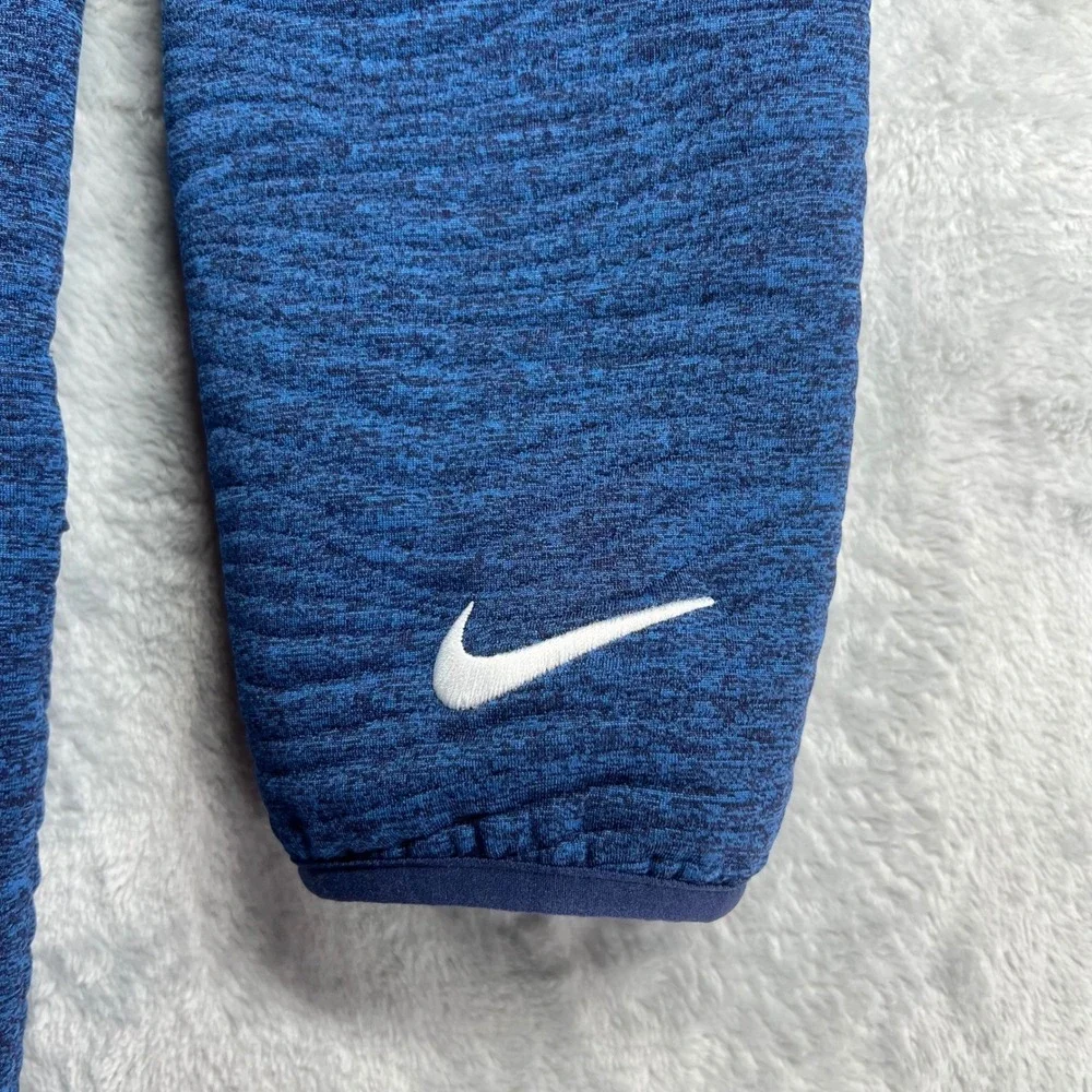 Nike Dri-FIT Mens Golf Quilted Training Sweatshirt Blue Heather Raked Lines LG